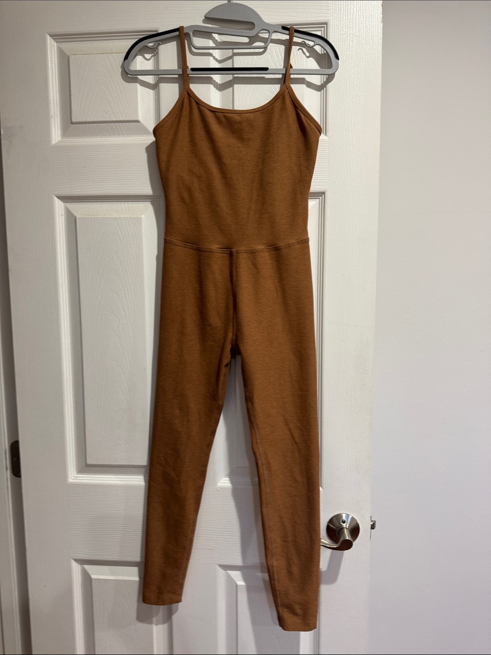 Beyond yoga women Sleeveless Ribbed Jumpsuit in Brown s/p